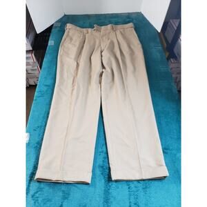 George Pants Size 38x30 Mens Beige Chino Khaki Career Work Travel Pleated NWT